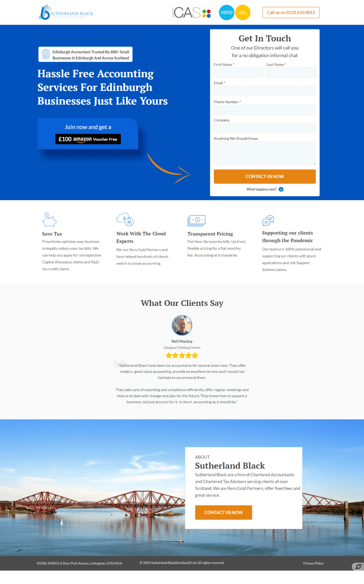 Sutherland Black chartered accountants lead generation design by Apexure