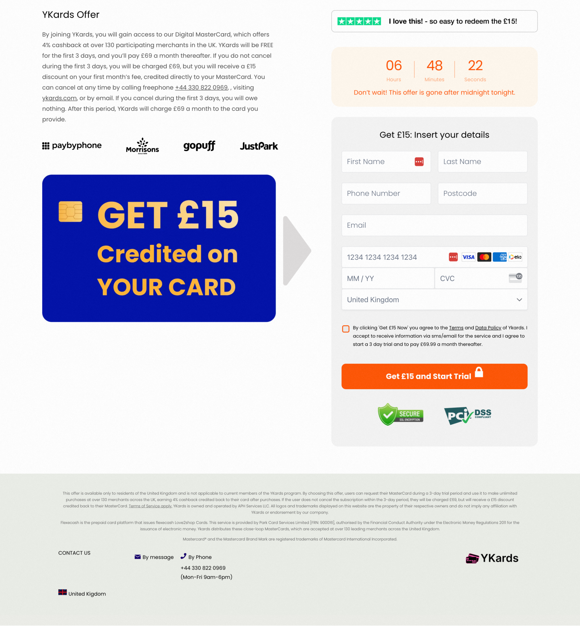 YKard fintech membership card checkout page design by Apexure